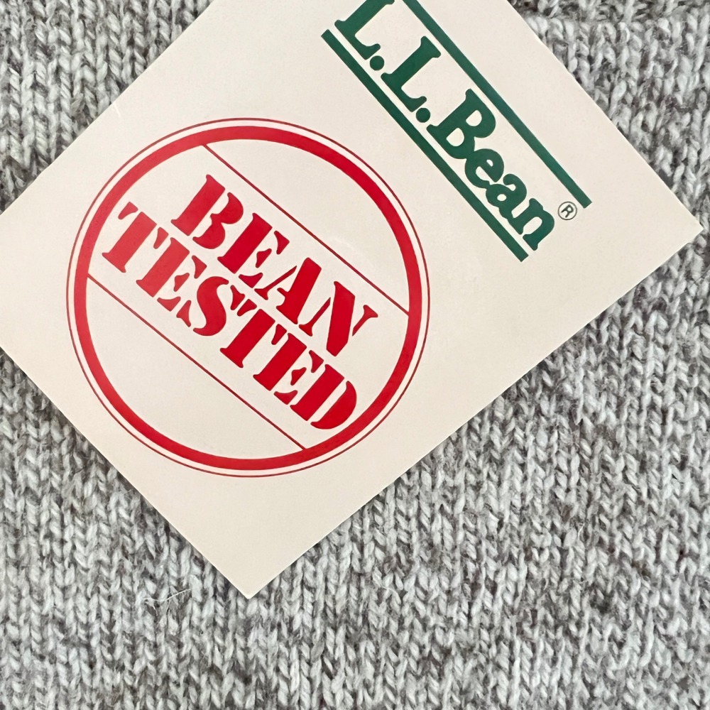 Vtg 80's LL Bean Ragg Sweater Sz L Womens NWT Deadstock Made in USA Beige Marled - Picture 5 of 16